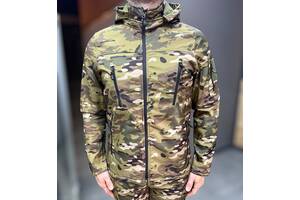 Куртка тактическая на флисе, Мультикам, размер L, подкладка - флис, демисезонная флисовая куртка для военных