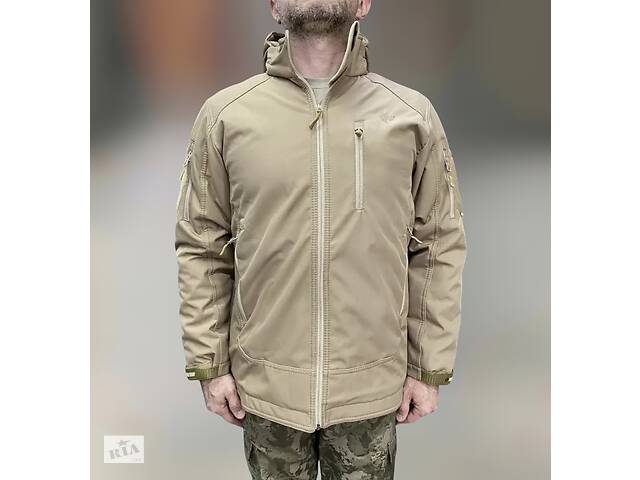 Куртка тактическая WOLFTRAP Softshell, цвет Койот, размер L, зимняя мужская куртка софтшелл для военных Купи