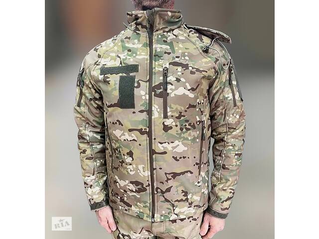 Куртка тактическая зимняя Softshell, Wolftrap, Мультикам, L, теплая зимняя куртка для военных софтшелл Купи