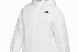 Куртка женская Nike Sportswear Classic Puffer Therma-Fit Loose Hooded Jacket (FB7672-100) M Белый