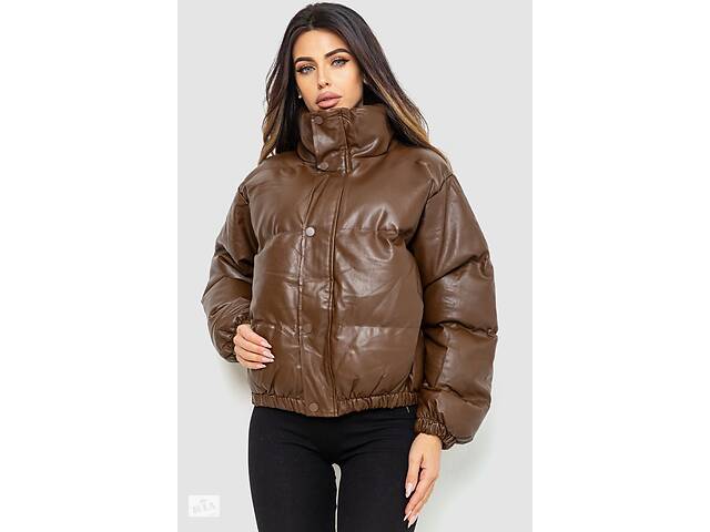 Куртка женская из эко-кожи на синтепоне 129R075 Коричневый Ager L