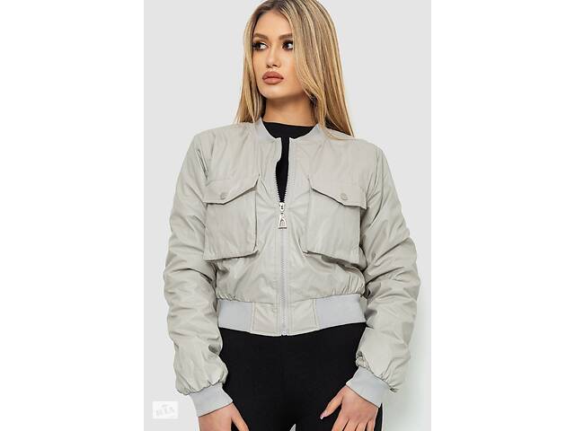 Куртка женская из экокожи короткая серый 186R097 Ager XXL