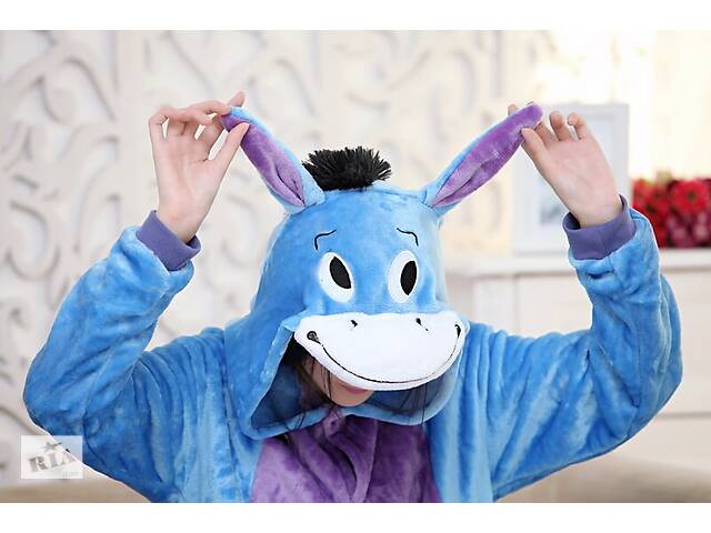 Кигуруми взрослая Kigurumba Ослик ИА L - рост 165 - 175 см Разноцветная (K1W1-0065-L) - Фото 4