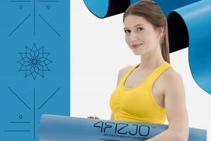 Килимок (мат) спортивний 4FIZJO PU 183 x 68 x 0.4 см для йоги та фітнесу 4FJ0588 Blue Купи уже сегодня!