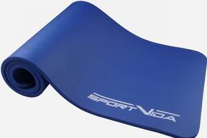 Килимок (мат) спортивний SportVida NBR 180 x 60 x 1.5 см для йоги та фітнесу SV-HK0075 Blue Купи уже сегодня!