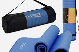 Килимок спортивний Cornix NBR 183 x 61 x 1 cм для йоги та фітнесу XR-0096 Blue/Blue Купи уже сегодня!