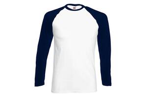 Лонгслив Fruit of the Loom Long sleeve baseball 3XL Темно-синий (0610280WE3XL)