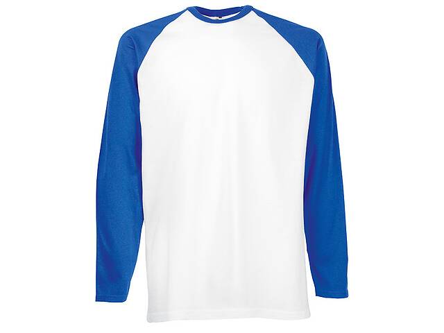 Лонгслив Fruit of the Loom Long sleeve baseball S Бело-синий (0610280AWS)