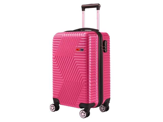 Малый пластиковый чемодан на колесах 45L GD Polo розовый