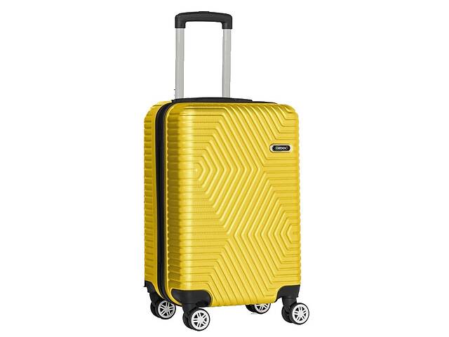 Малый пластиковый чемодан на колесах 45L GD Polo желтый