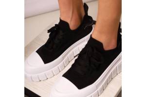 Модные качественные женские Кроссовки Кеды черно-белые размер 38 - женские трендовые кроссовки