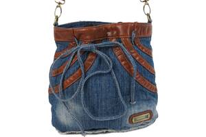 Молодежная джинсовая сумка в форме женской юбки Fashion jeans bag синяя