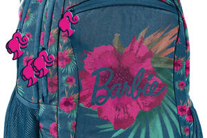 Молодежный рюкзак Paso Barbie Flowers BAI-2808 25L Синий с цветами