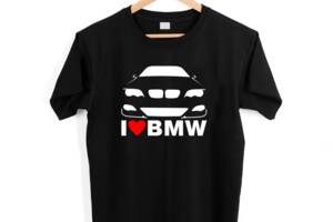 Мужская черная футболка с принтом автомобилисту 'I love BMW. Я люблю БМВ' Кавун S ФП012360S