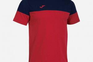 Мужская футболка Joma CREW V Красный Темно-синий L (103296.603)
