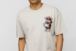 Мужская футболка оверсайз XXL светло-серый Troy Life ЦБ-00219866