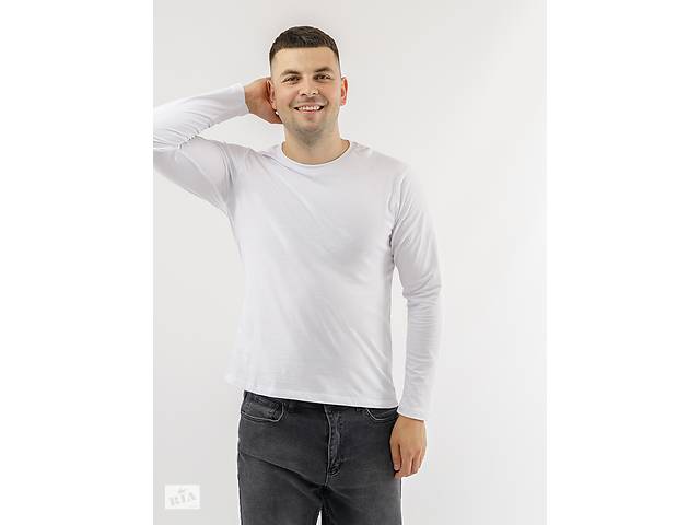 Мужская футболка с длинным рукавом M белый Yuki ЦБ-00226116