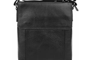 Мужская кожаная сумка Borsa Leather 1t8153m-black