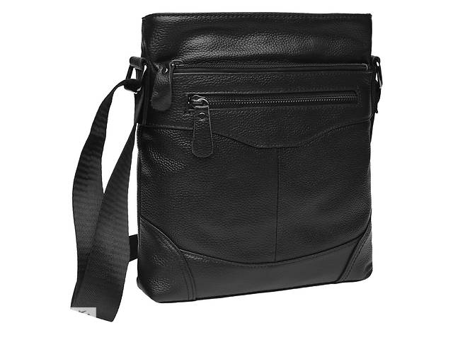 Мужская кожаная сумка через плечо Borsa Leather K17801-black