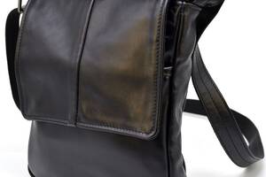 Мужская кожаная сумка через плечо TARWA GA-1301-3md Черная