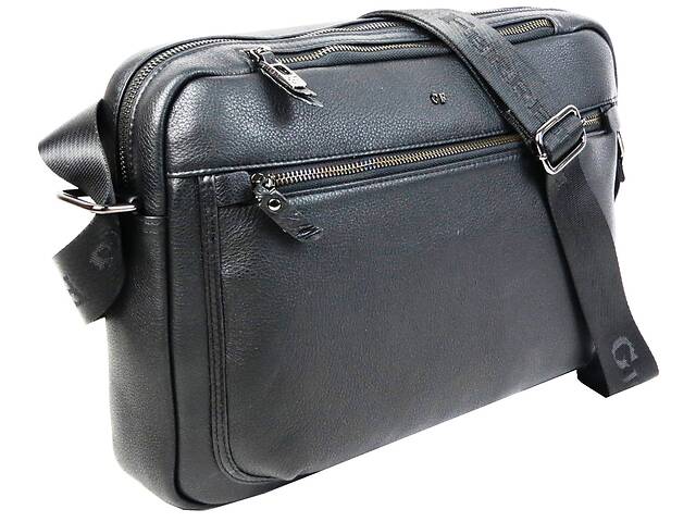 Мужская кожаная сумка, планшетка Giorgio Ferretti черная