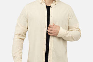 Мужская рубашка с длинным рукавом Figo L Молочный ЦБ-00241592 (SKT000962001)