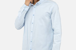 Мужская рубашка с длинным рукавом GPORT L Голубой ЦБ-00245592 (SKT000982100)