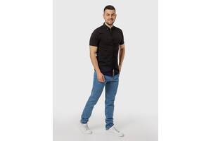 Мужская рубашка с коротким рукавом XL черный Figo ЦБ-00218778