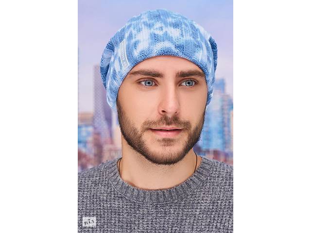 Мужская шапка-колпак «Монблан тай дай» (5038-1) Braxton синий 56-59