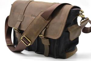 Мужская сумка через плечо парусина+кожа RG-6690-4lx Tarwa Черная