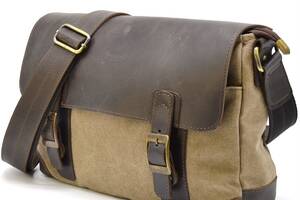 Мужская сумка через плечо из канваса и кожи TARWA RSc-6002-3md Коричневый