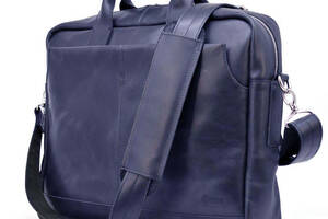 Мужская сумка для ноутбука 17' из натуральной кожи синяя TARWA RK-1019-4lx