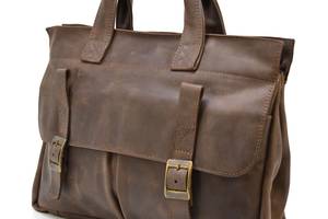 Мужская сумка портфель для ноутбука из кожи crazy horse RC-7107-1md TARWA коричневый