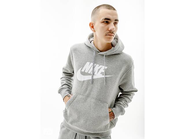 Мужское Худи Nike M NSW CLUB HOODIE PO BB GX Серый XL (7dBV2973-063 XL)