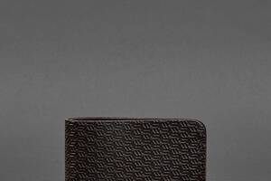 Мужское кожаное портмоне 4.1 (4 кармана) коричневое Карбон BlankNote