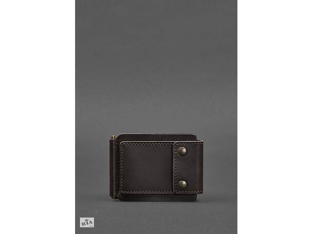 Мужское кожаное портмоне коричневое 10.0 зажим для денег BlankNote
