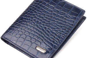 Мужское портмоне из натуральной фактурной кожи CANPELLINI 21499 Синее