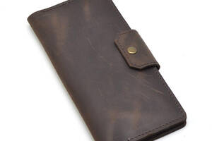 Мужское вертикальное портмоне на кнопке TARWA RC-wall-003 Темно-коричневый