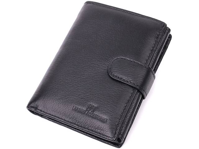 Мужской бумажник вертикального формата из натуральной кожи ST Leather 22462 Черный