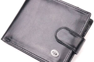 Мужской бумажник из натуральной гладкой кожи ST Leather 19408 Черный