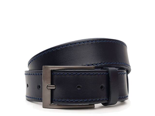 Мужской кожаный ремень Borsa Leather V1115FX13-navy синий
