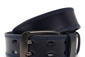 Мужской кожаный ремень Borsa Leather V1115FX23-navy синий