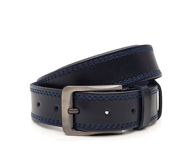 Мужской кожаный ремень Borsa Leather V1115FX42-navy синий