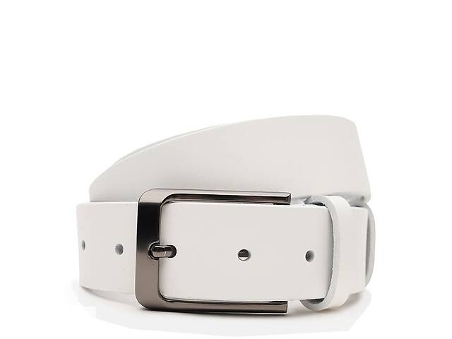 Мужской кожаный ремень Borsa Leather V1115FX49-white белый