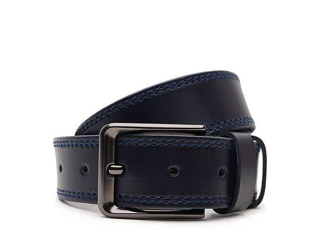 Мужской кожаный ремень Borsa Leather V1115FX56-navy синий