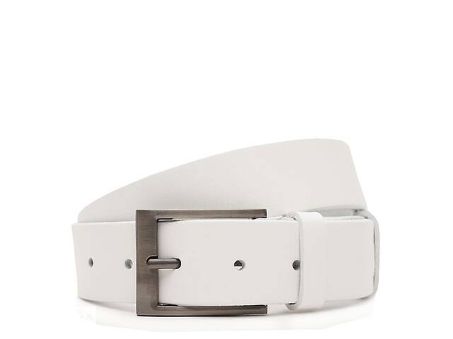 Мужской кожаный ремень Borsa Leather V1125FX14-white белый