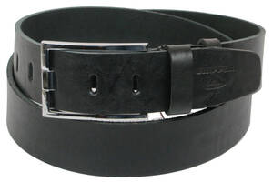 Мужской кожаный ремень под джинсы Skipper 1165-45 черный 4,5 см