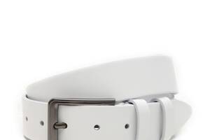 Мужской кожаный ремень V1125GX36-white белый Borsa Leather