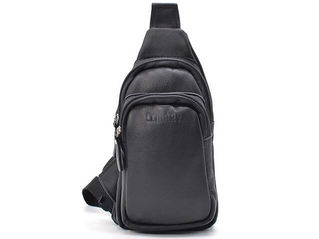 Мужской кожаный слинг рюкзак на одно плечо Limary lim-sl15 Черный