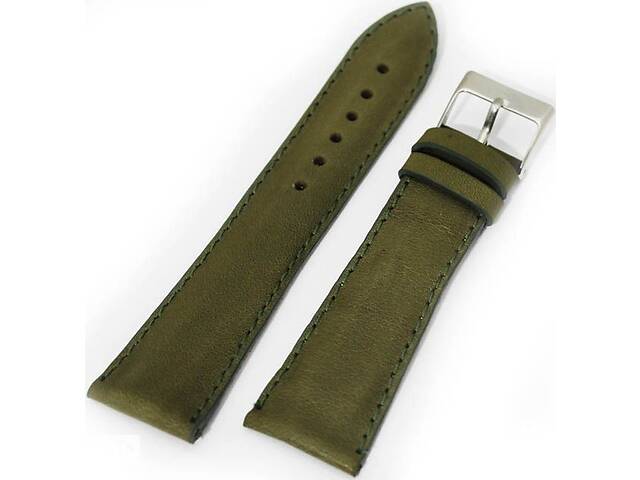 Мужской прочный ремешок для часов, кожаный Mykhail Ikhtyar 8005 зеленый
